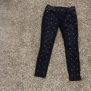 True Religion Black Studded Skinny Jeans